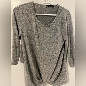 Grey long sleeve casual dress shirt